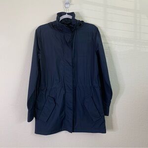 Everlane womens blue full zip hooded rain jacket XS